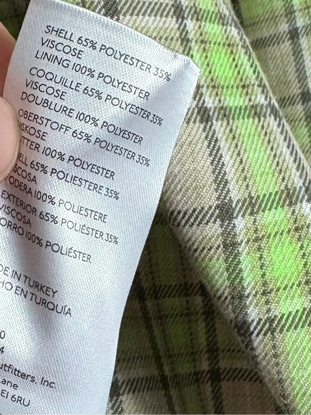 Free People Ashby Green Plaid Blazer Jacket, XS